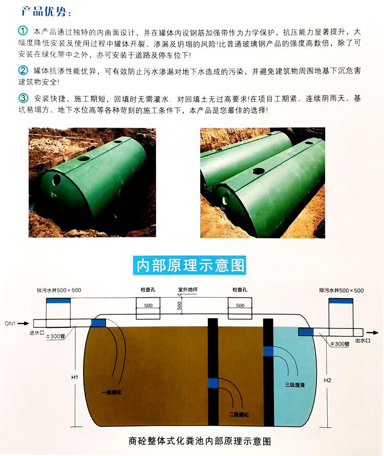 垦利玻璃钢化粪池